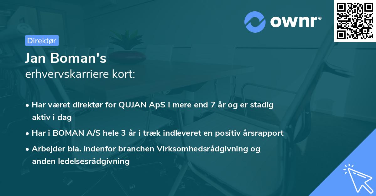 Jan Boman's erhvervskarriere kort