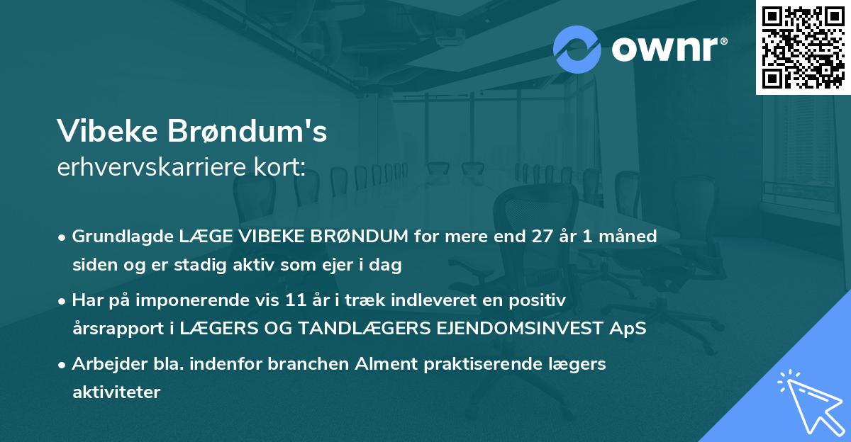 Vibeke Brøndum's erhvervskarriere kort