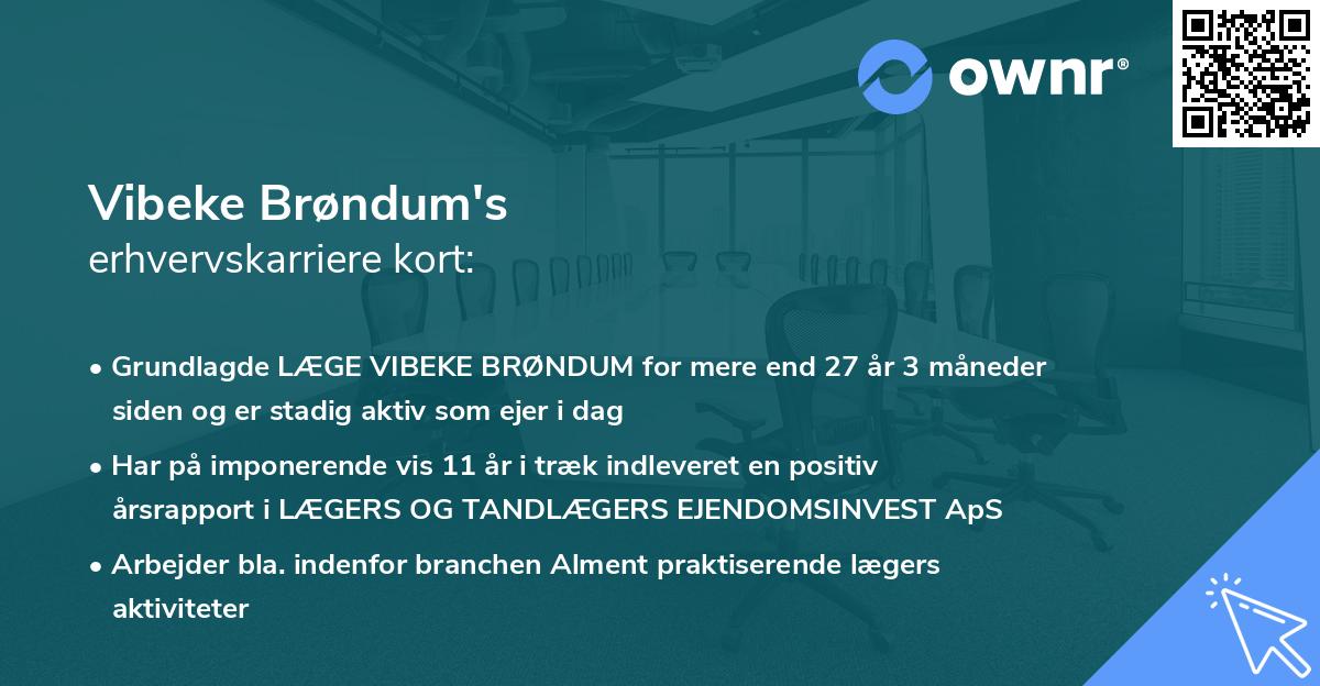 Vibeke Brøndum's erhvervskarriere kort