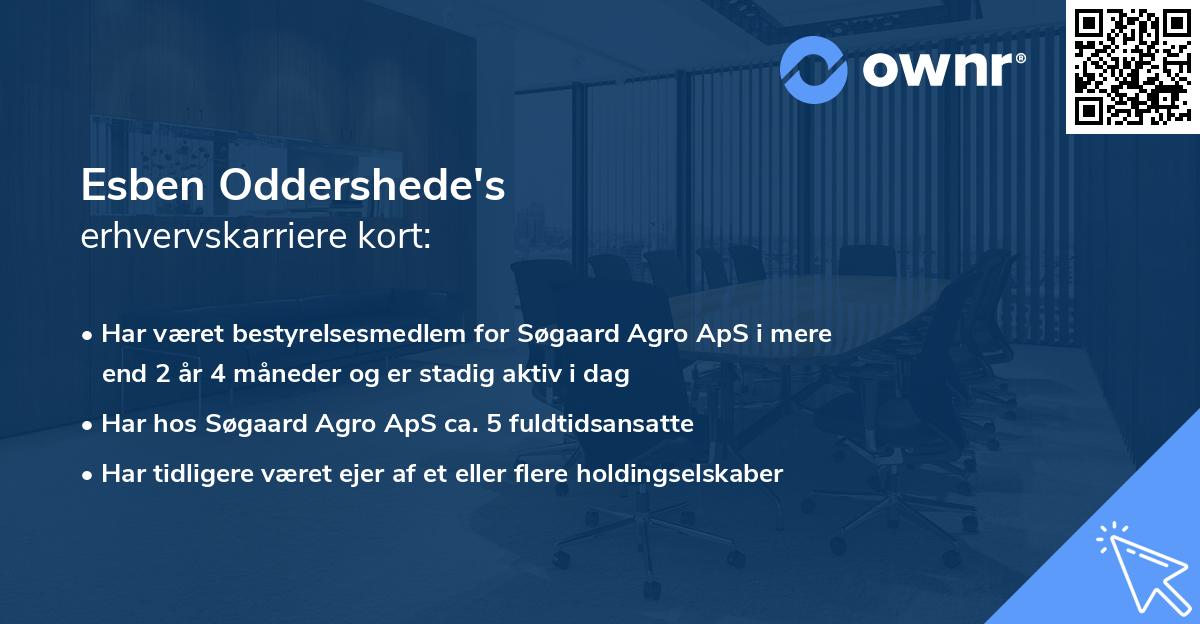 Esben Oddershede's erhvervskarriere kort