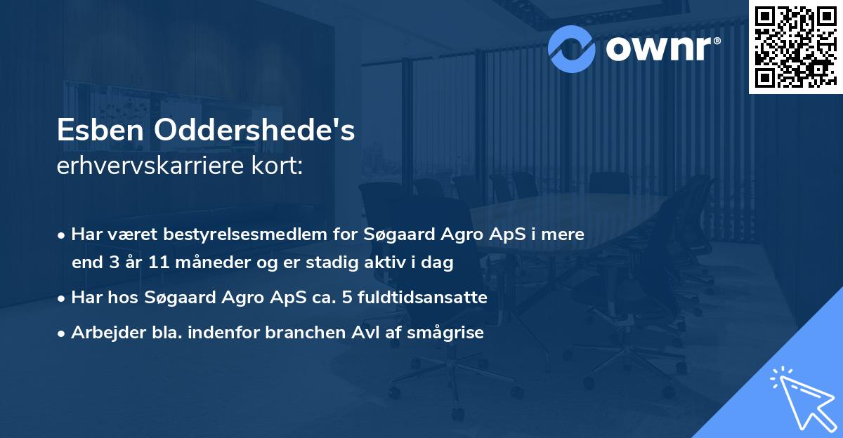 Esben Oddershede's erhvervskarriere kort