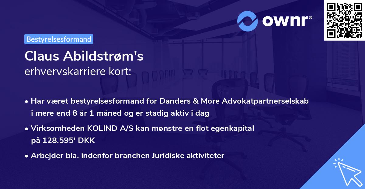 Claus Abildstrøm's erhvervskarriere kort