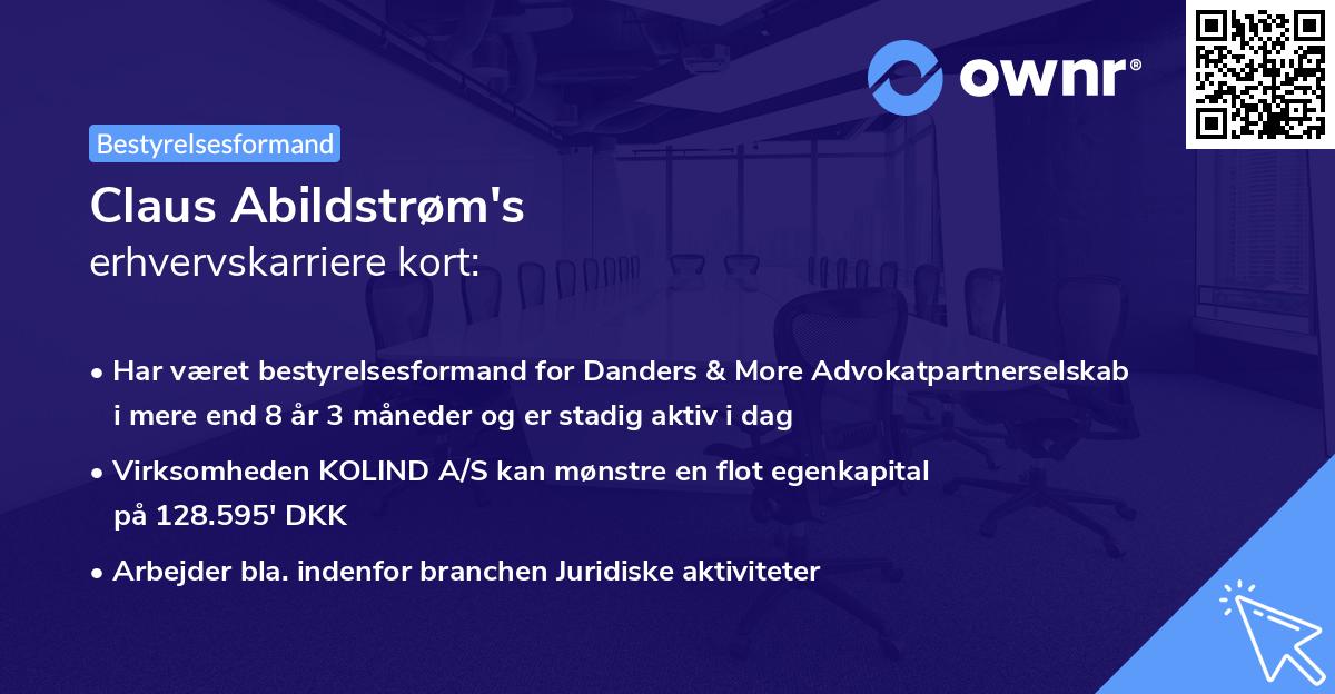 Claus Abildstrøm's erhvervskarriere kort