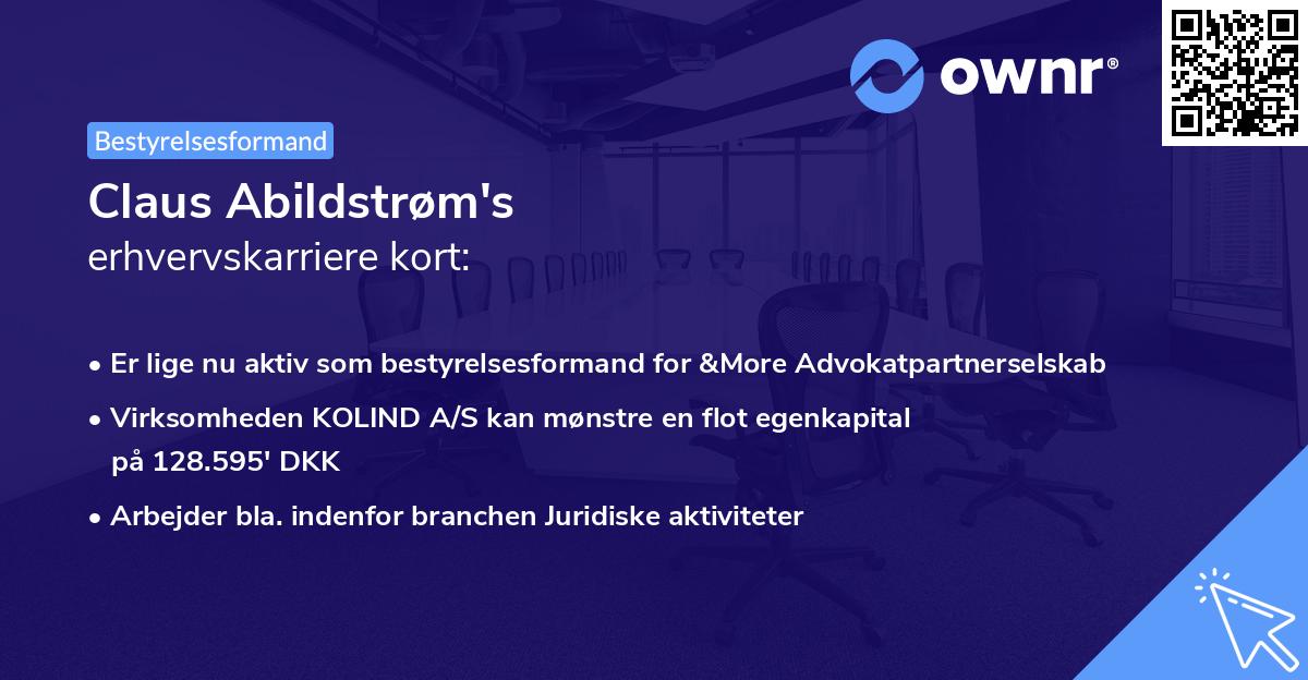 Claus Abildstrøm's erhvervskarriere kort