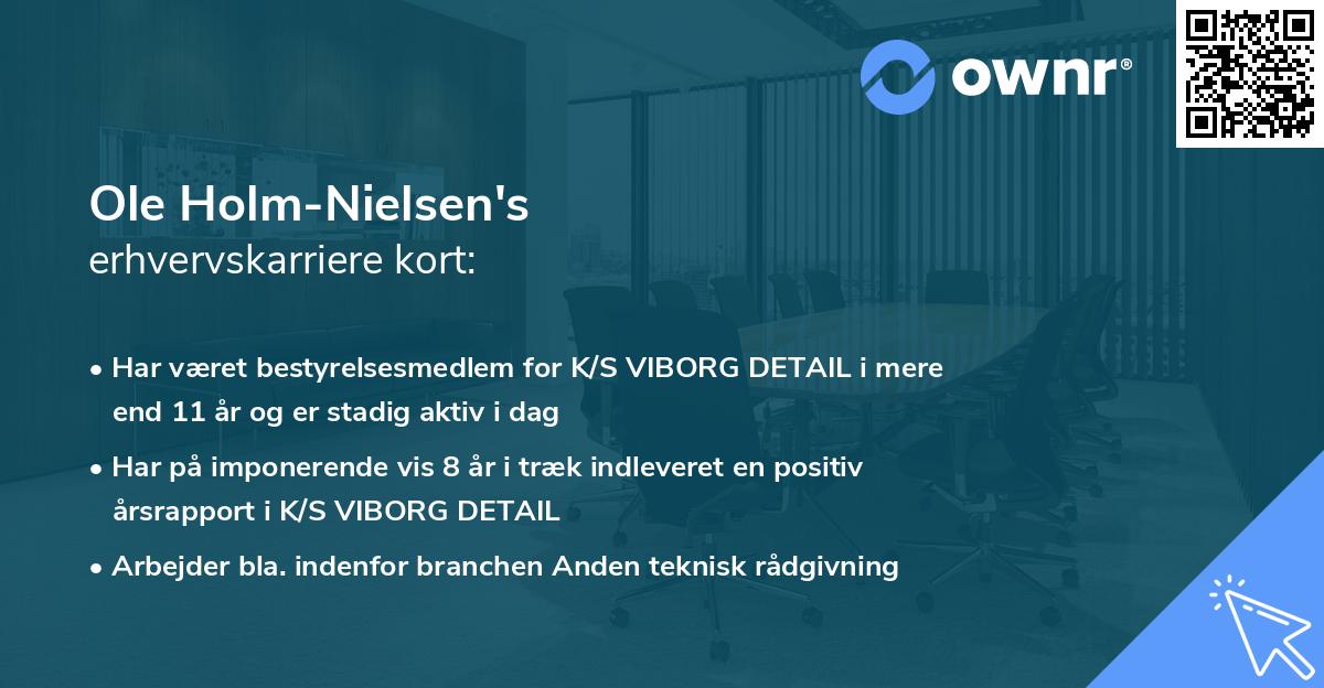 Ole Holm-Nielsen's erhvervskarriere kort
