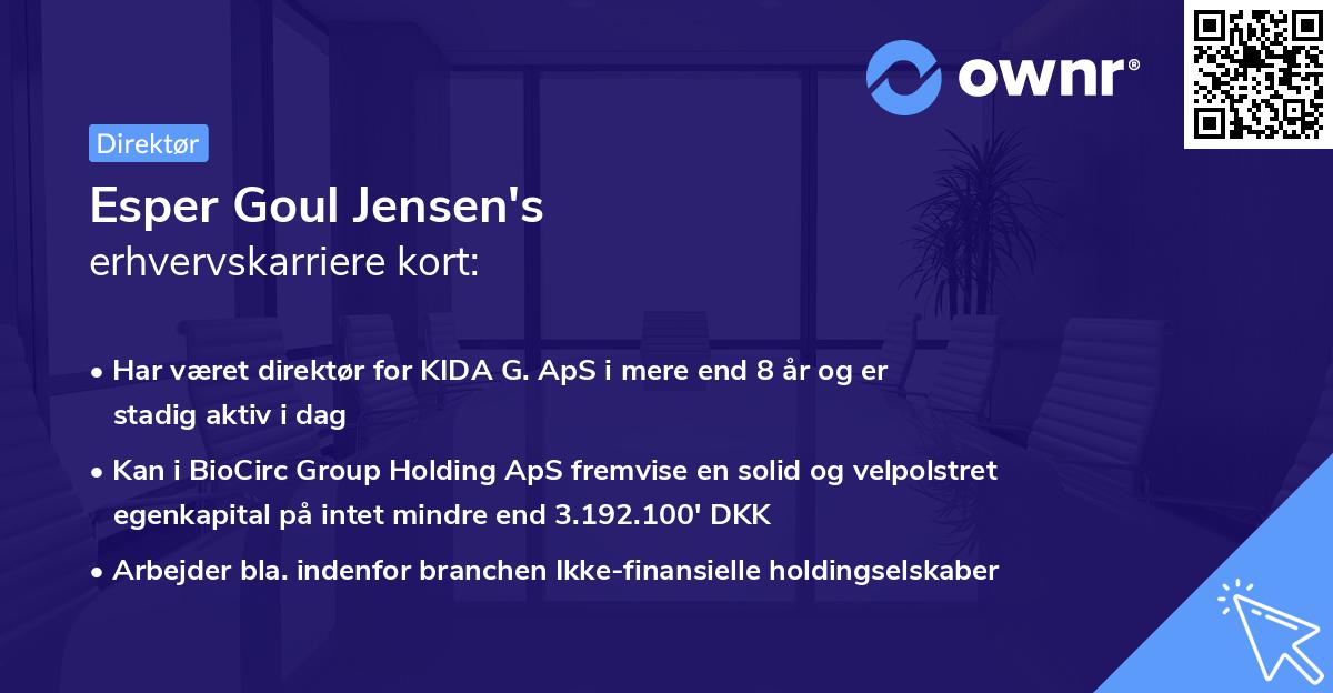 Esper Goul Jensen's erhvervskarriere kort