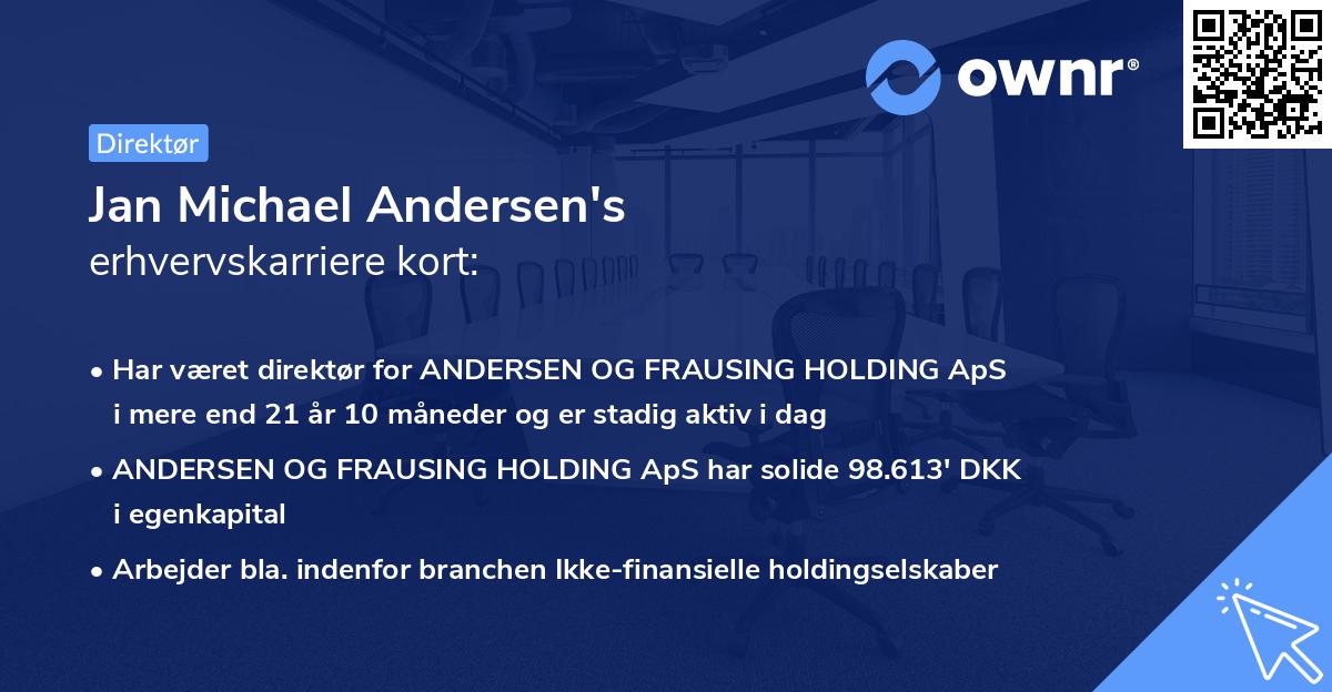 Jan Michael Andersen's erhvervskarriere kort