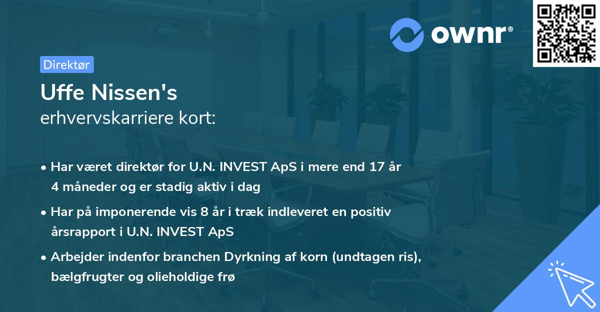Uffe Nissen's erhvervskarriere kort