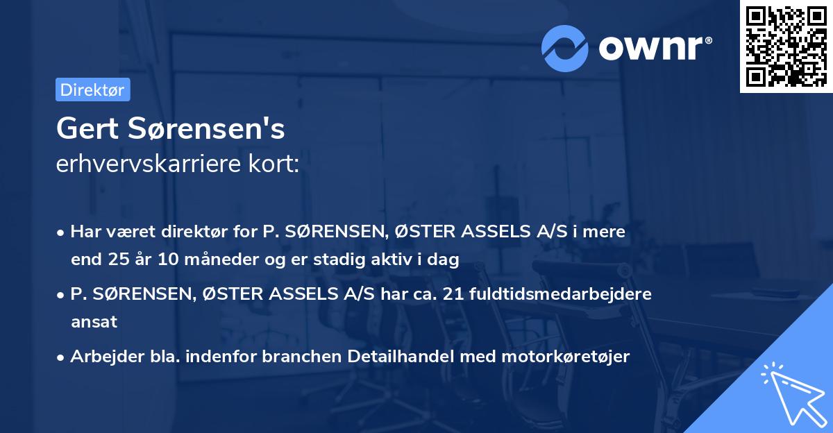 Gert Sørensen's erhvervskarriere kort