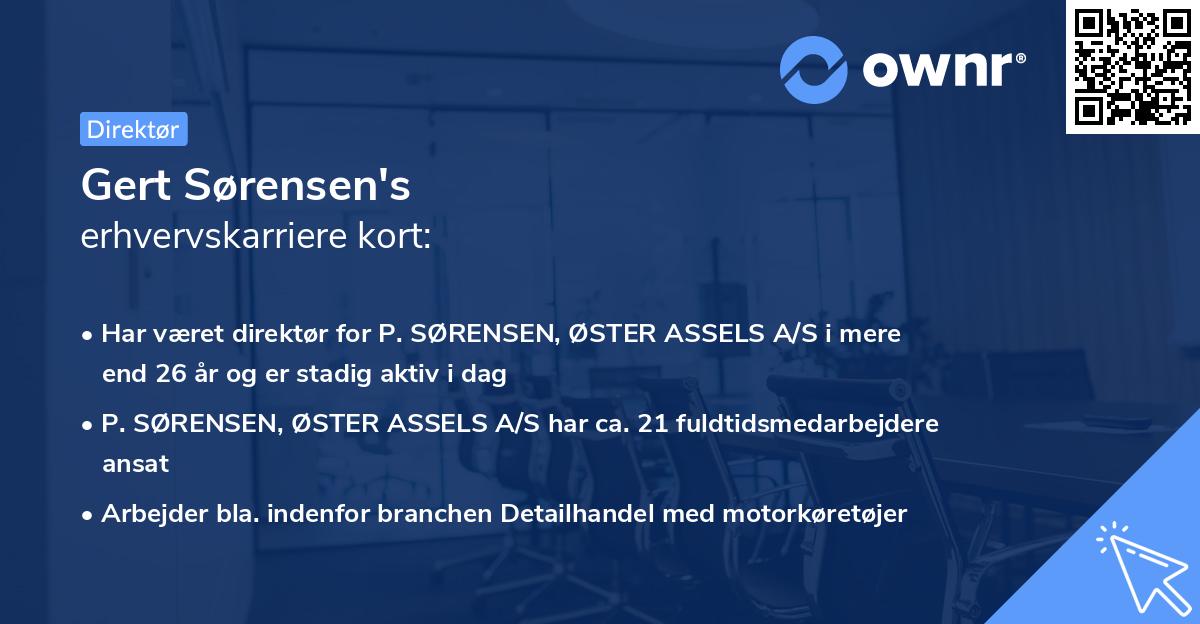 Gert Sørensen's erhvervskarriere kort