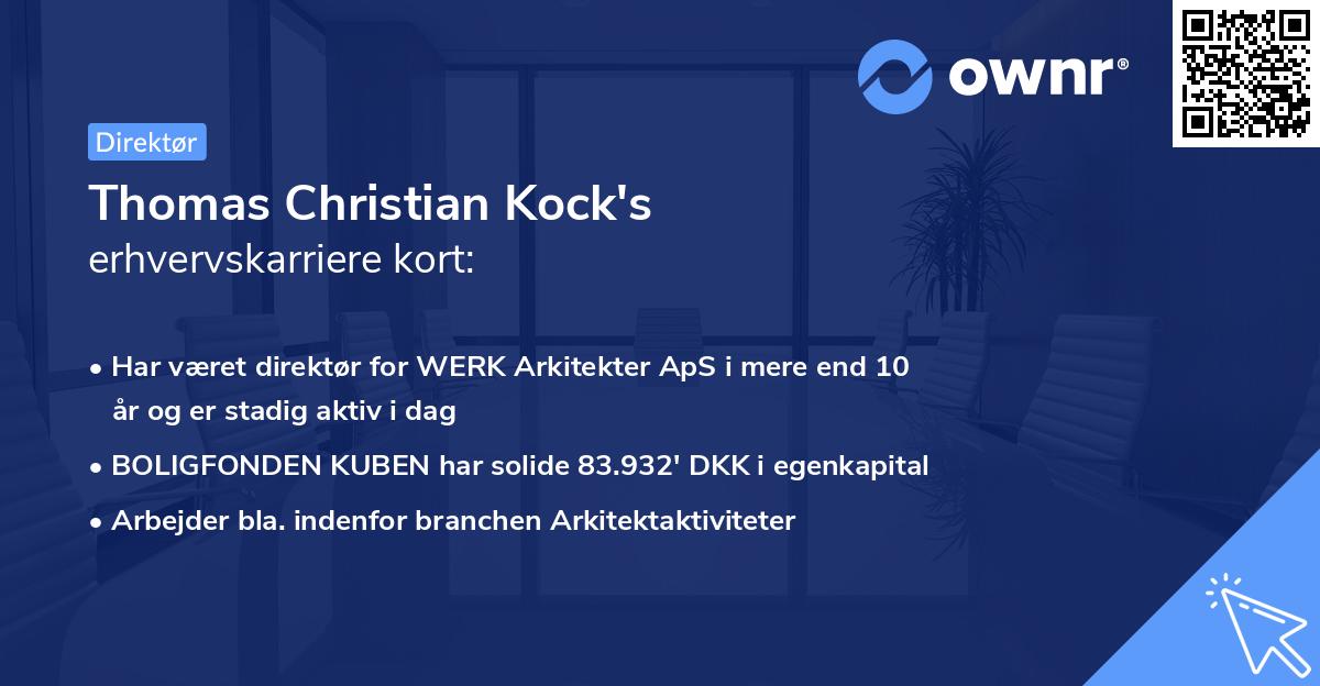 Thomas Christian Kock's erhvervskarriere kort