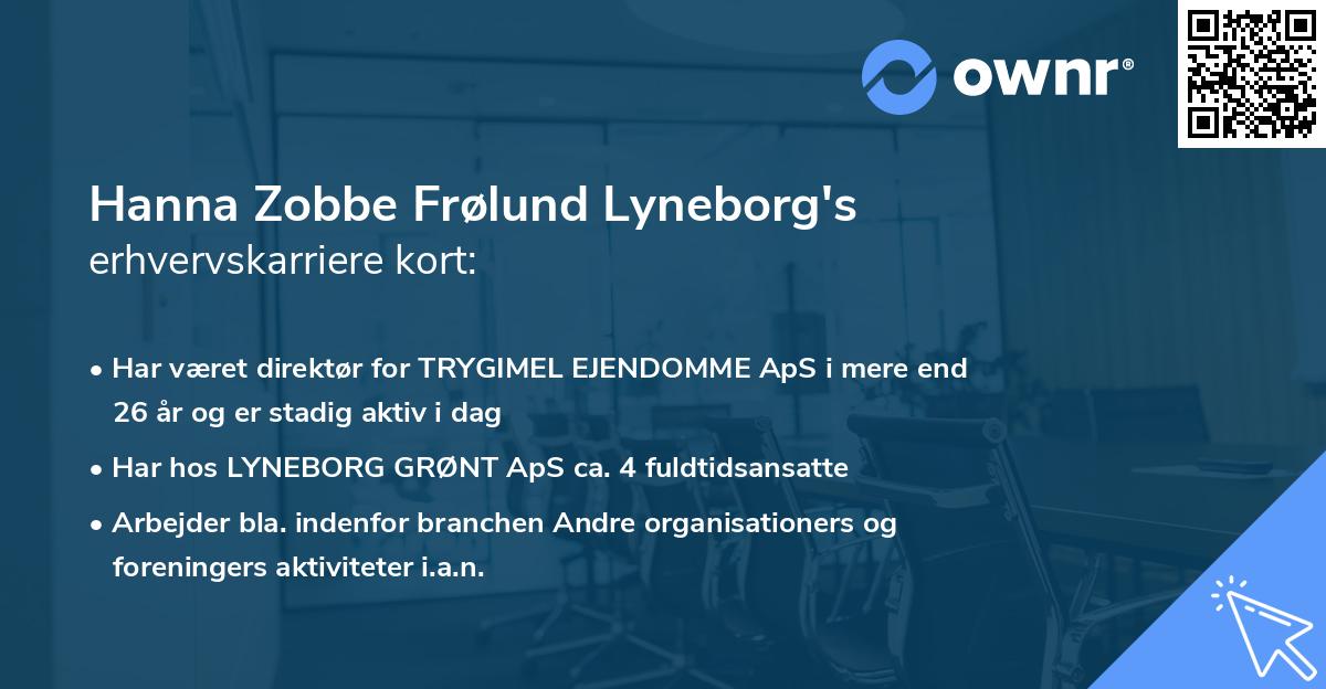Hanna Zobbe Frølund Lyneborg's erhvervskarriere kort