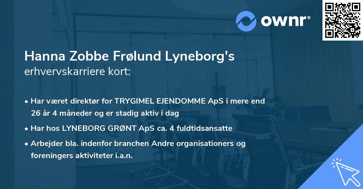 Hanna Zobbe Frølund Lyneborg's erhvervskarriere kort