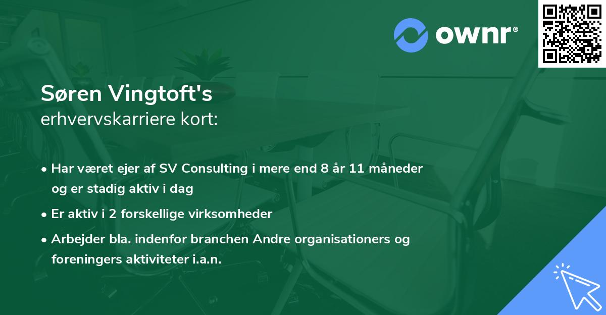 Søren Vingtoft's erhvervskarriere kort