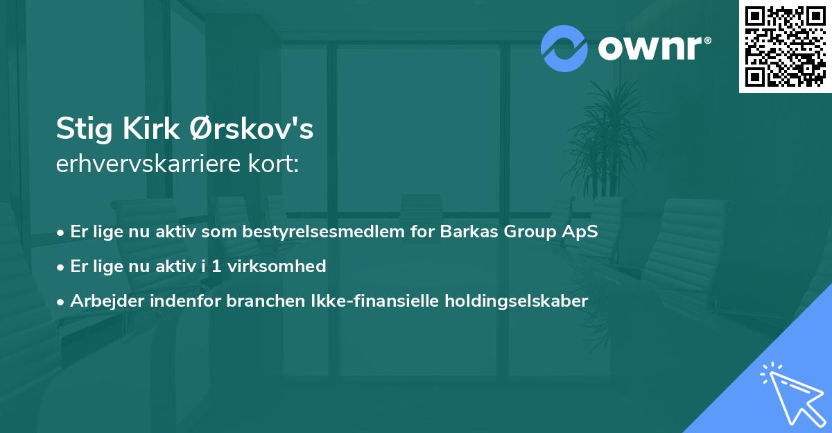 Stig Kirk Ørskov's erhvervskarriere kort