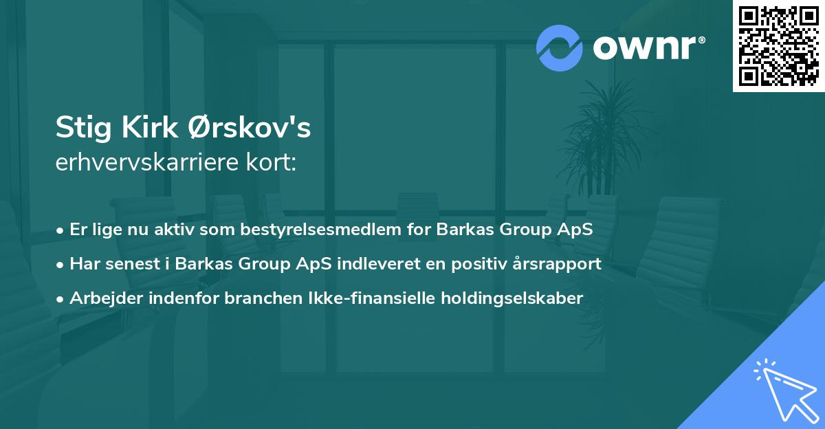 Stig Kirk Ørskov's erhvervskarriere kort
