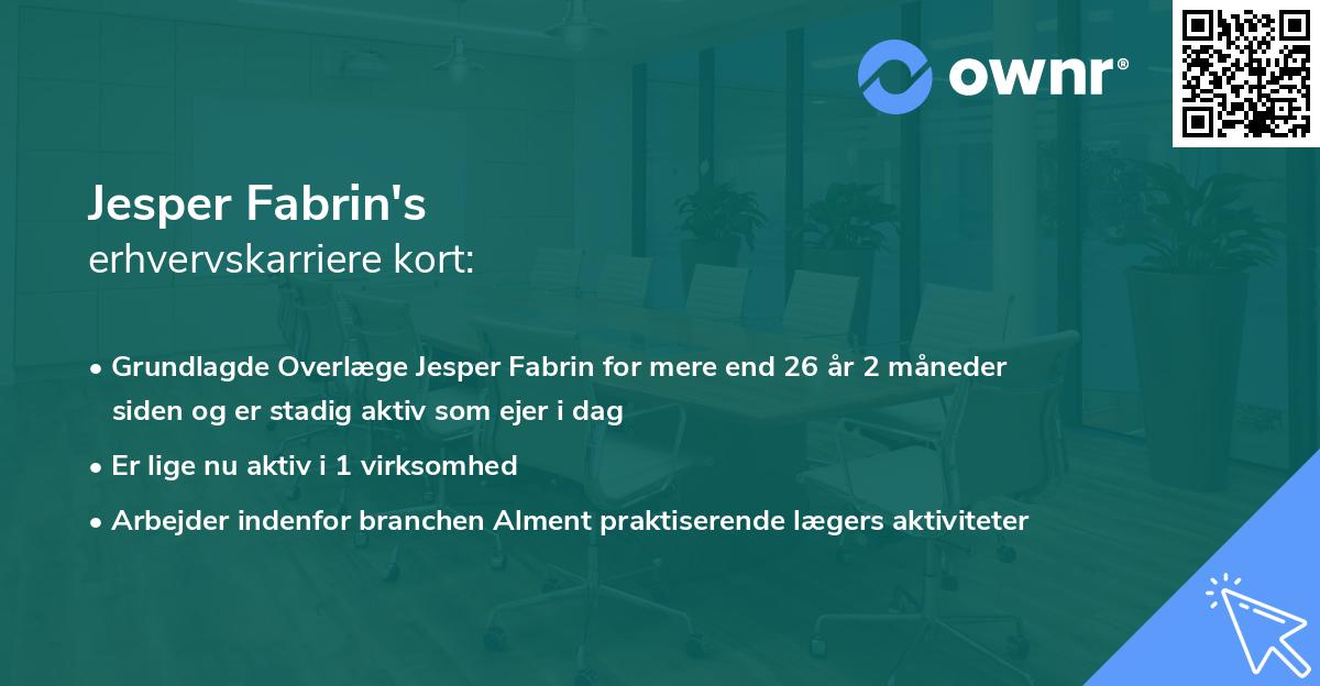 Jesper Fabrin's erhvervskarriere kort