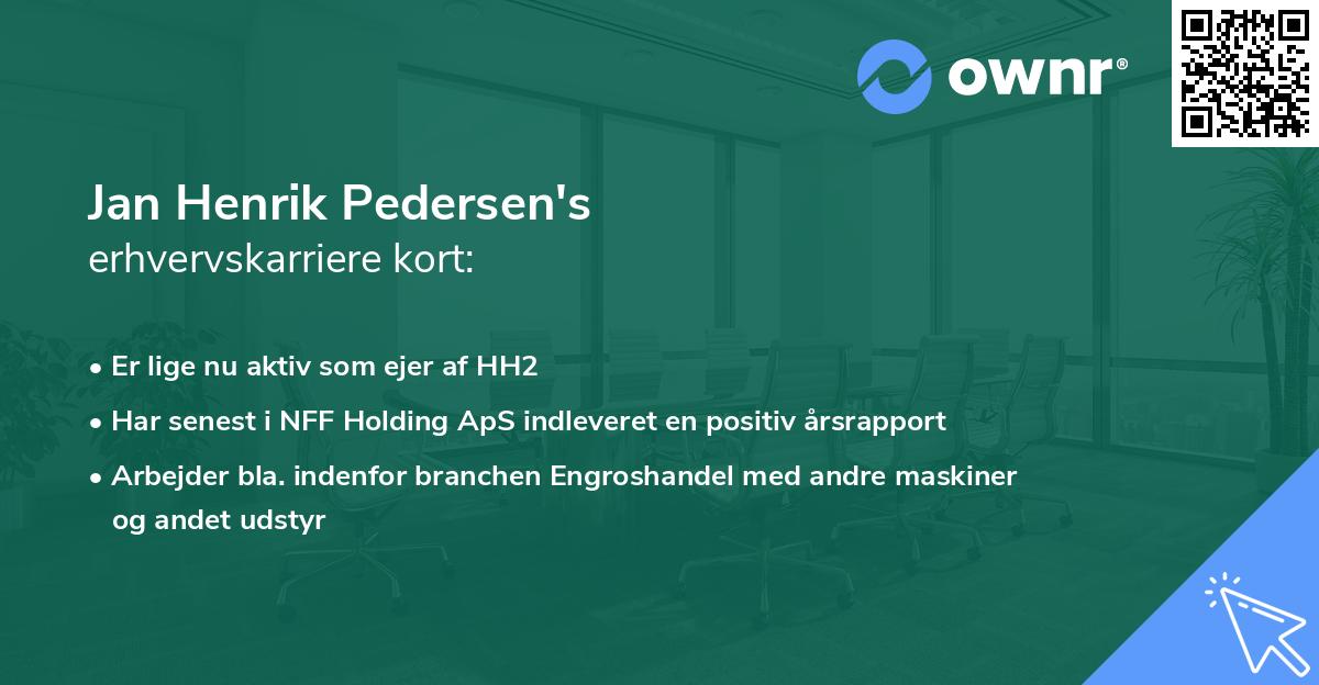Jan Henrik Pedersen's erhvervskarriere kort