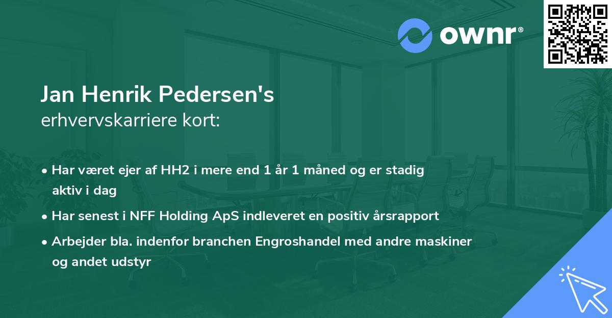 Jan Henrik Pedersen's erhvervskarriere kort