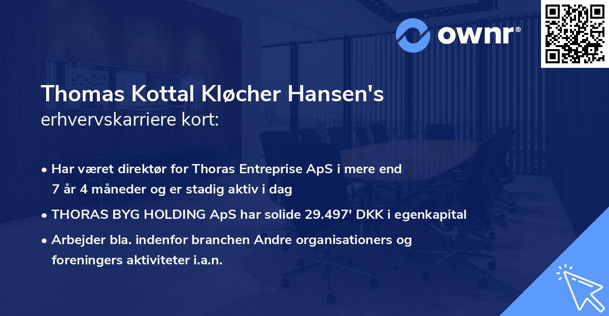 Thomas Kottal Kløcher Hansen's erhvervskarriere kort