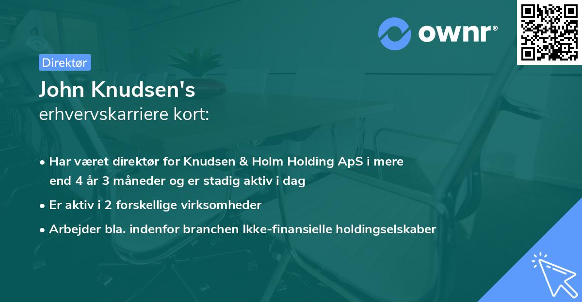 John Knudsen's erhvervskarriere kort