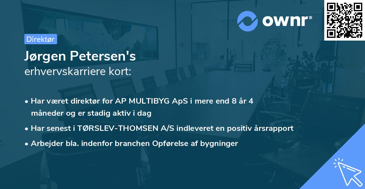 Jørgen Petersen's erhvervskarriere kort