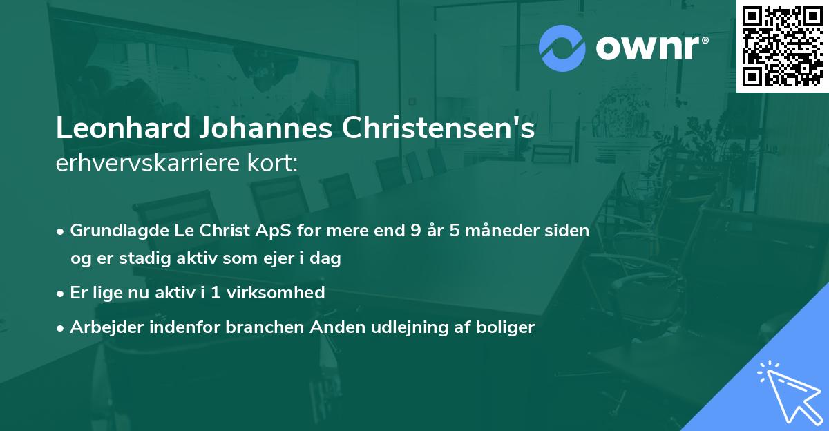 Leonhard Johannes Christensen's erhvervskarriere kort