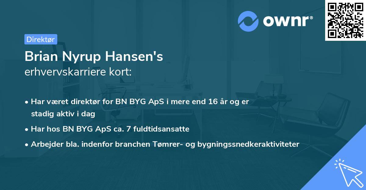 Brian Nyrup Hansen's erhvervskarriere kort