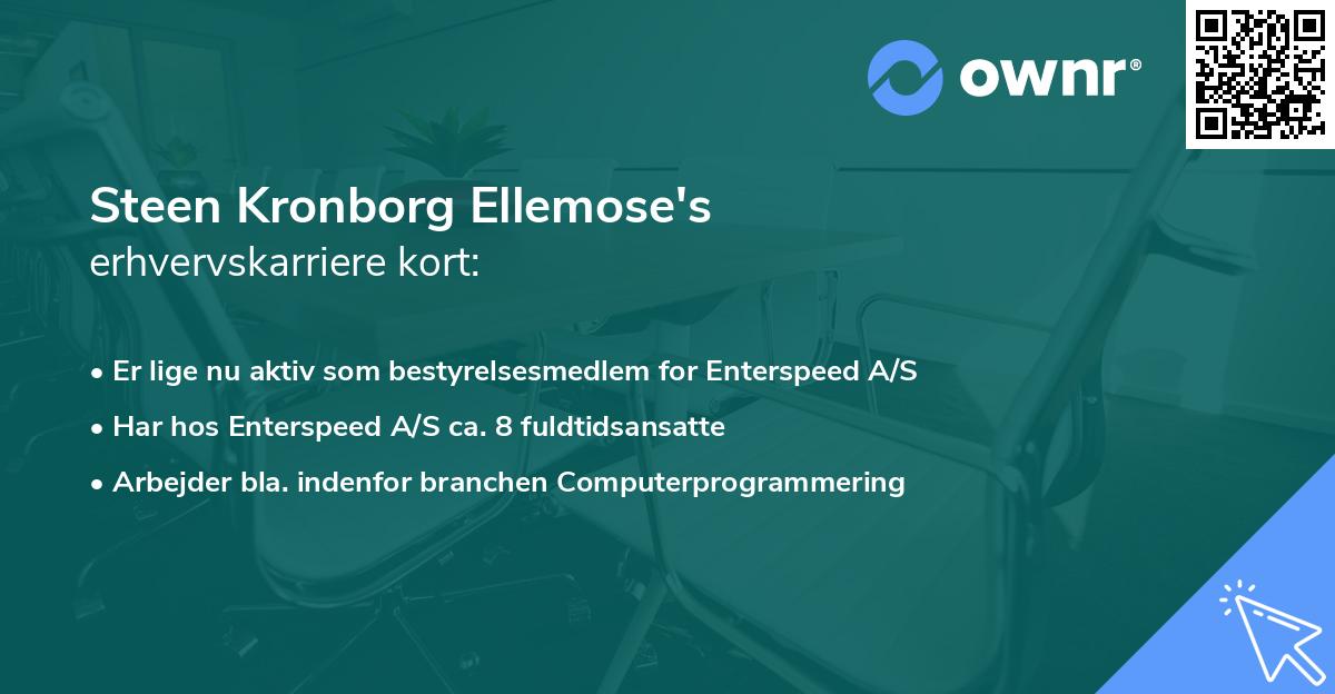 Steen Kronborg Ellemose's erhvervskarriere kort