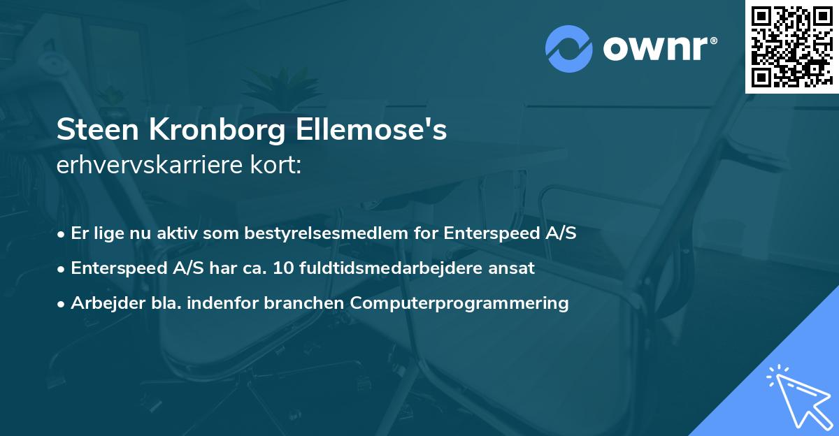 Steen Kronborg Ellemose's erhvervskarriere kort