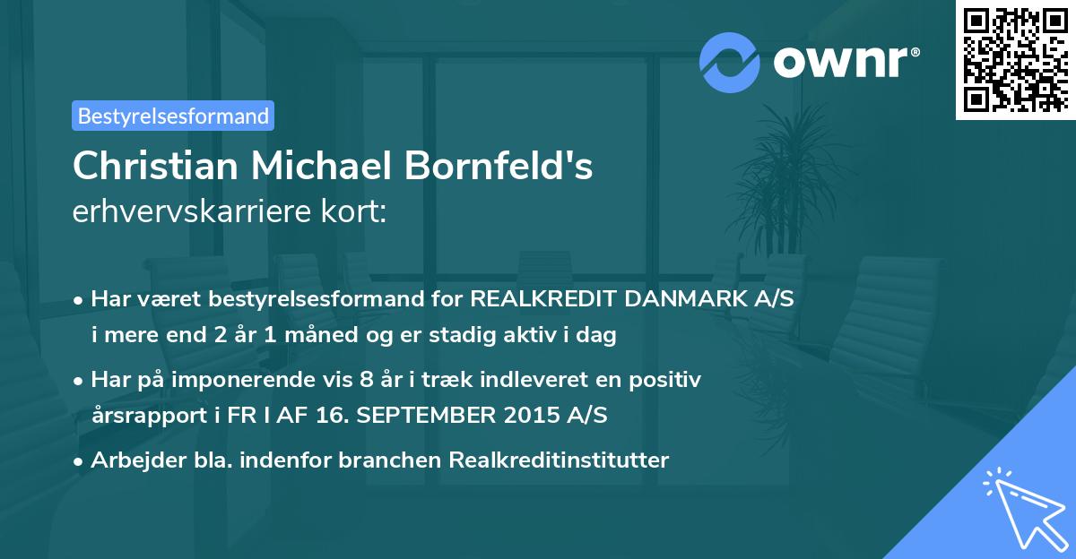 Christian Michael Bornfeld's erhvervskarriere kort