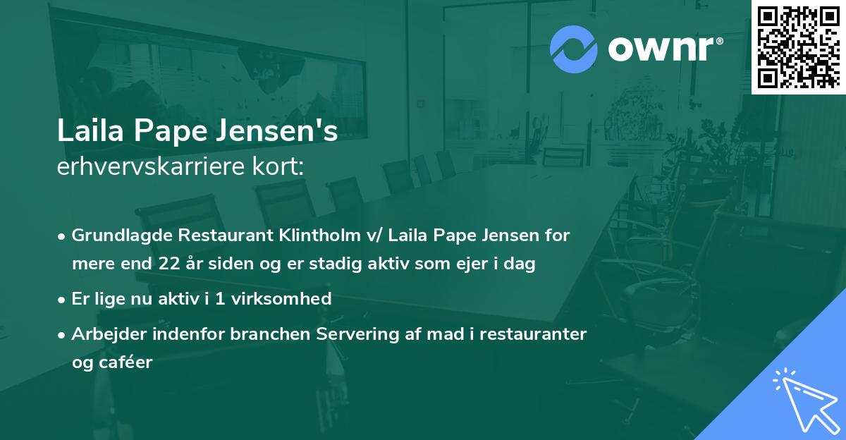 Laila Pape Jensen's erhvervskarriere kort