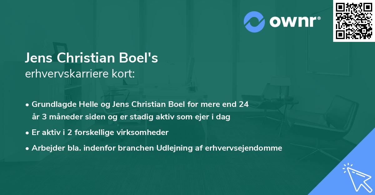 Jens Christian Boel's erhvervskarriere kort