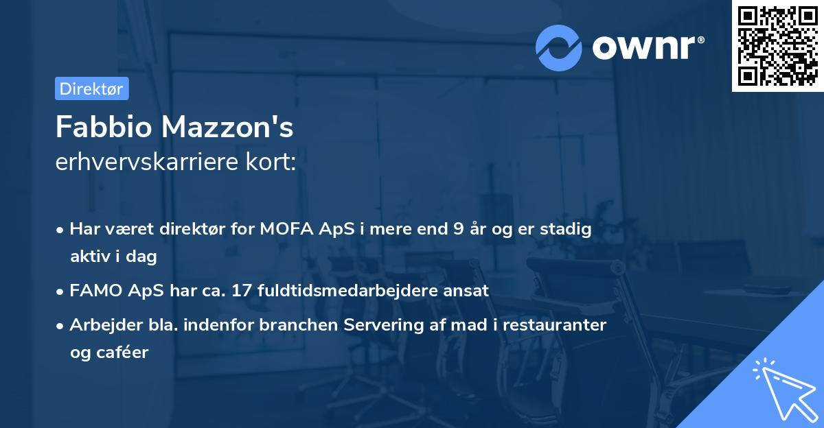 Fabbio Mazzon's erhvervskarriere kort
