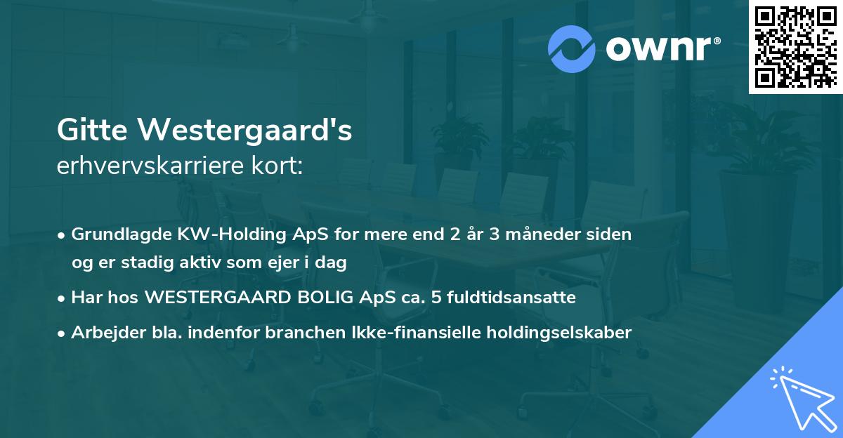 Gitte Westergaard's erhvervskarriere kort