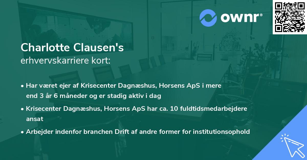 Charlotte Clausen's erhvervskarriere kort