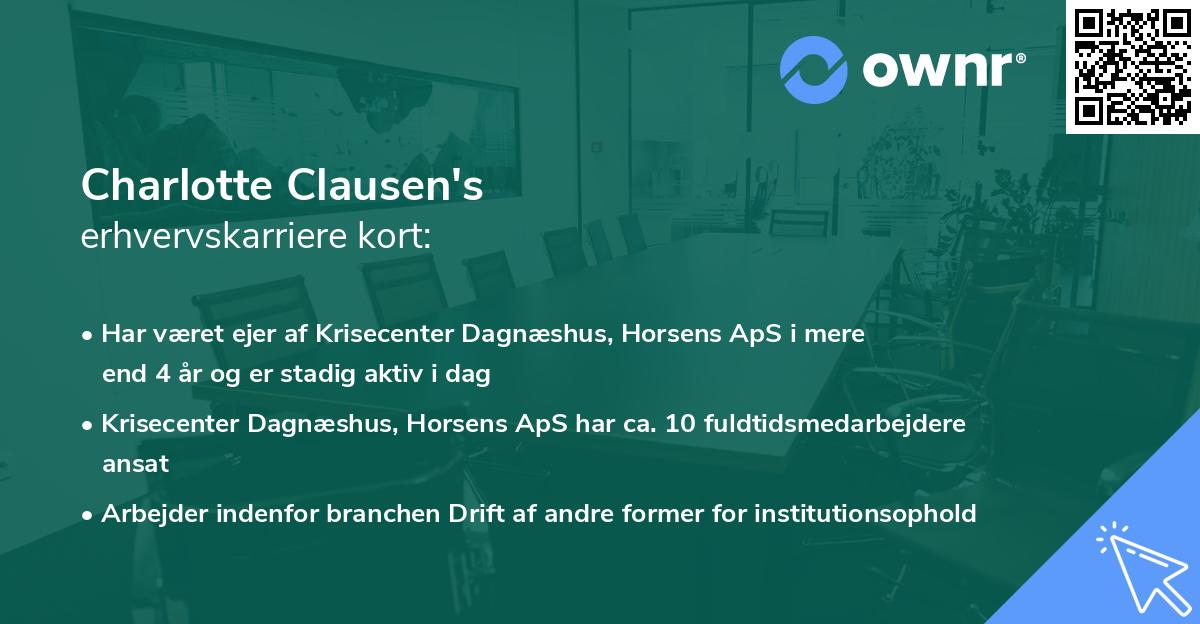 Charlotte Clausen's erhvervskarriere kort