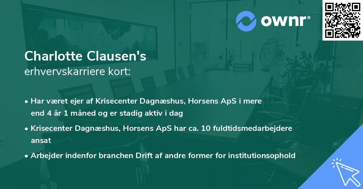 Charlotte Clausen's erhvervskarriere kort
