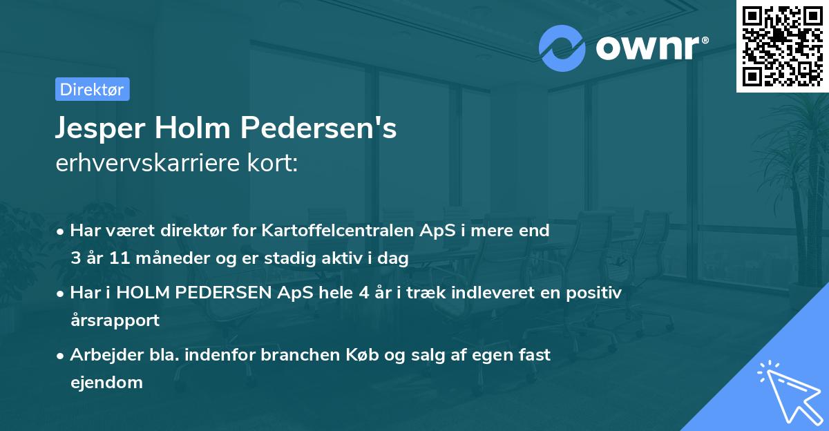 Jesper Holm Pedersen's erhvervskarriere kort