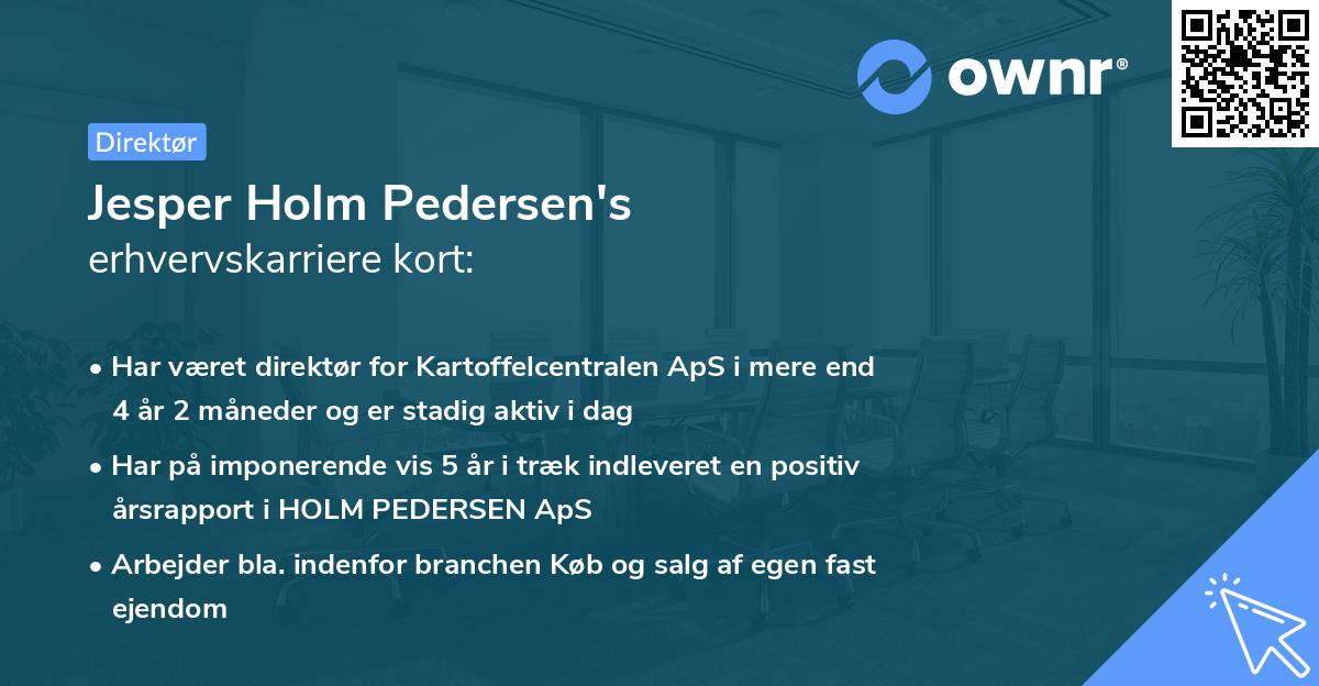 Jesper Holm Pedersen's erhvervskarriere kort