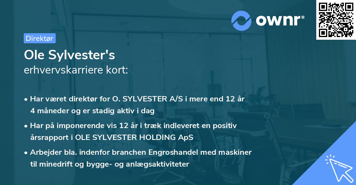 Ole Sylvester's erhvervskarriere kort