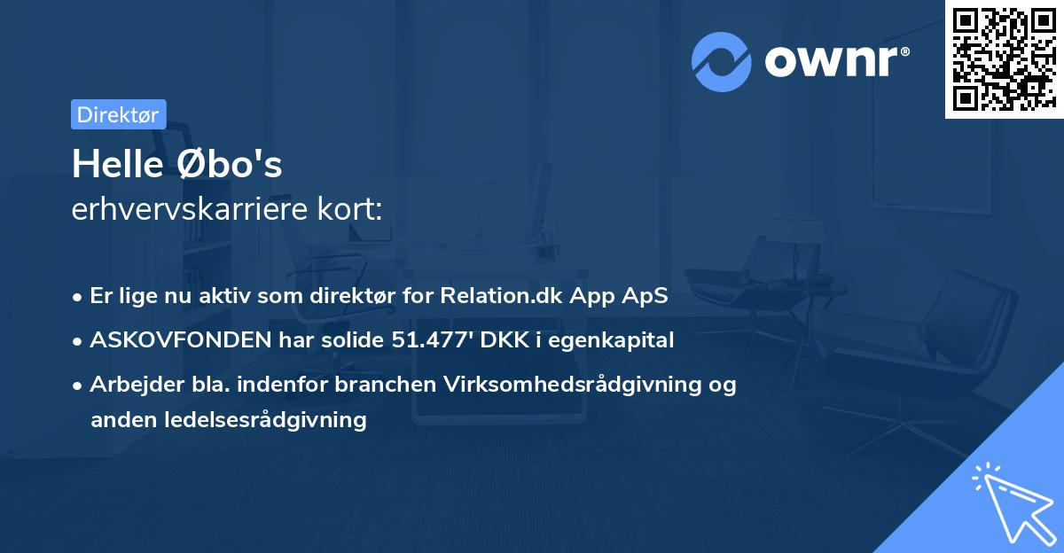 Helle Øbo's erhvervskarriere kort