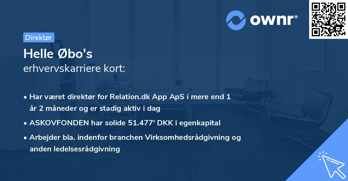 Helle Øbo's erhvervskarriere kort
