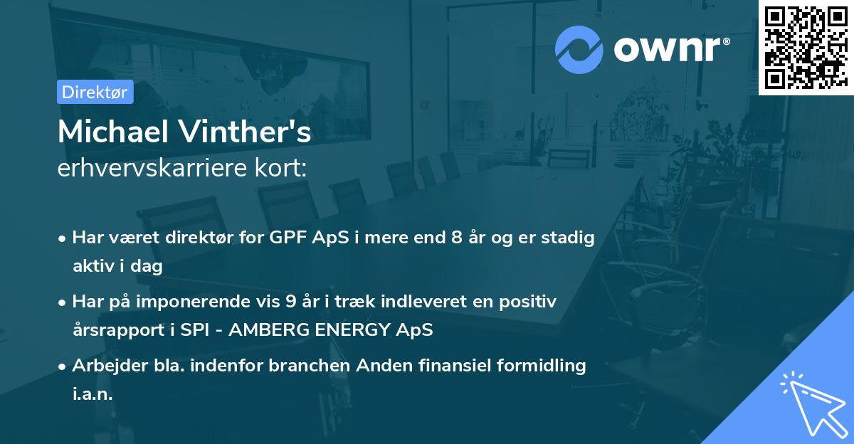 Michael Vinther's erhvervskarriere kort