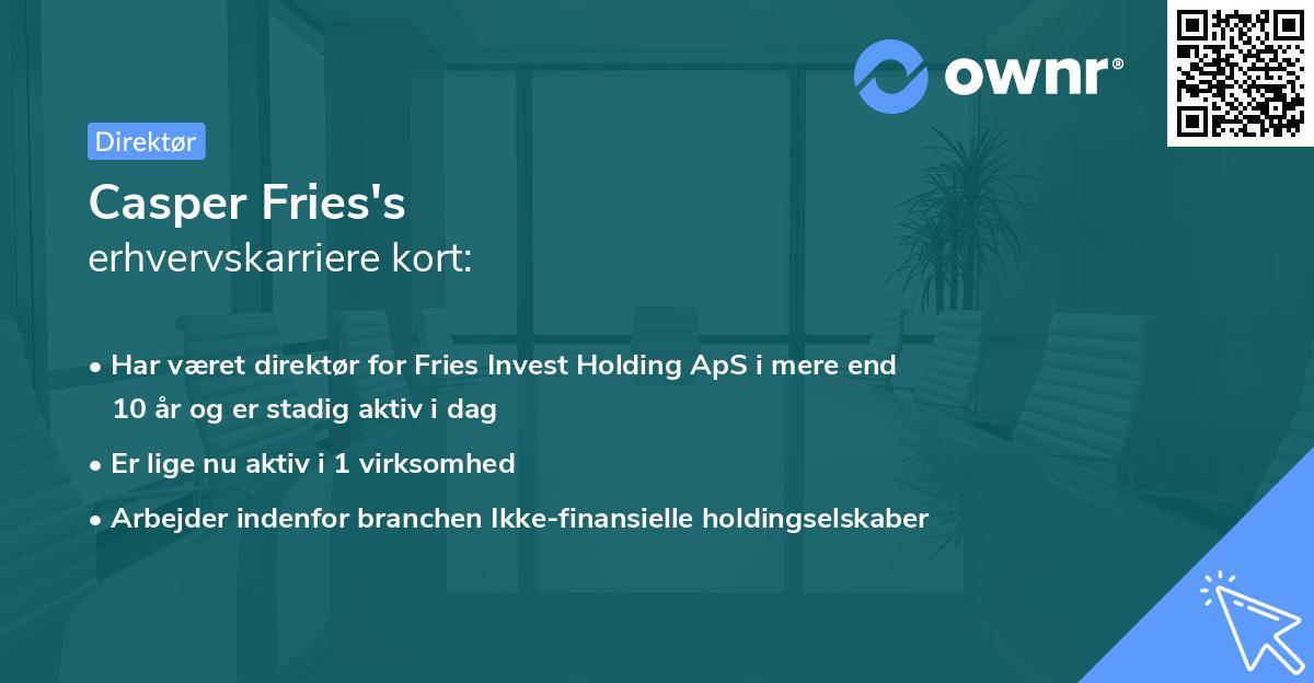 Casper Fries's erhvervskarriere kort