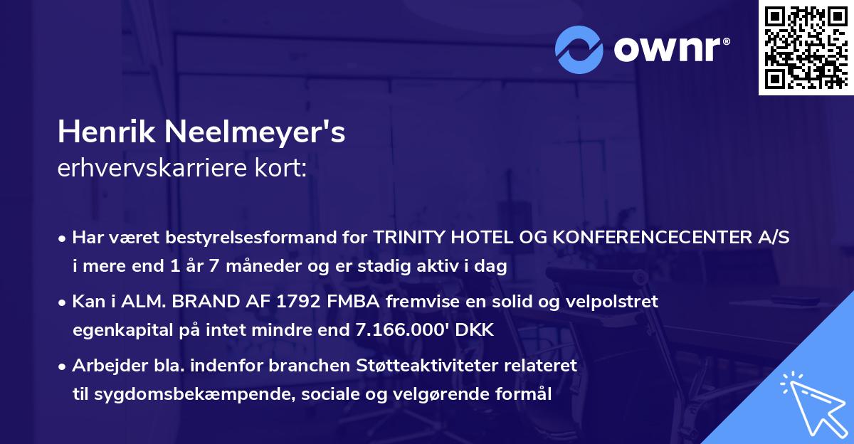 Henrik Neelmeyer's erhvervskarriere kort