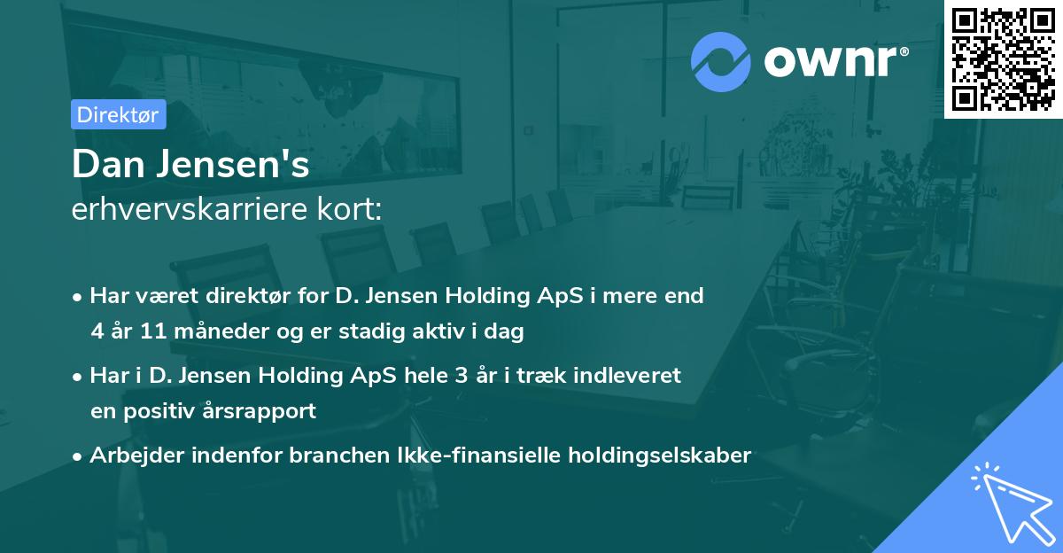 Dan Jensen's erhvervskarriere kort