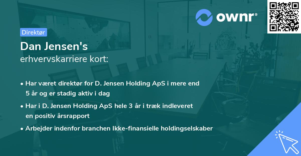 Dan Jensen's erhvervskarriere kort