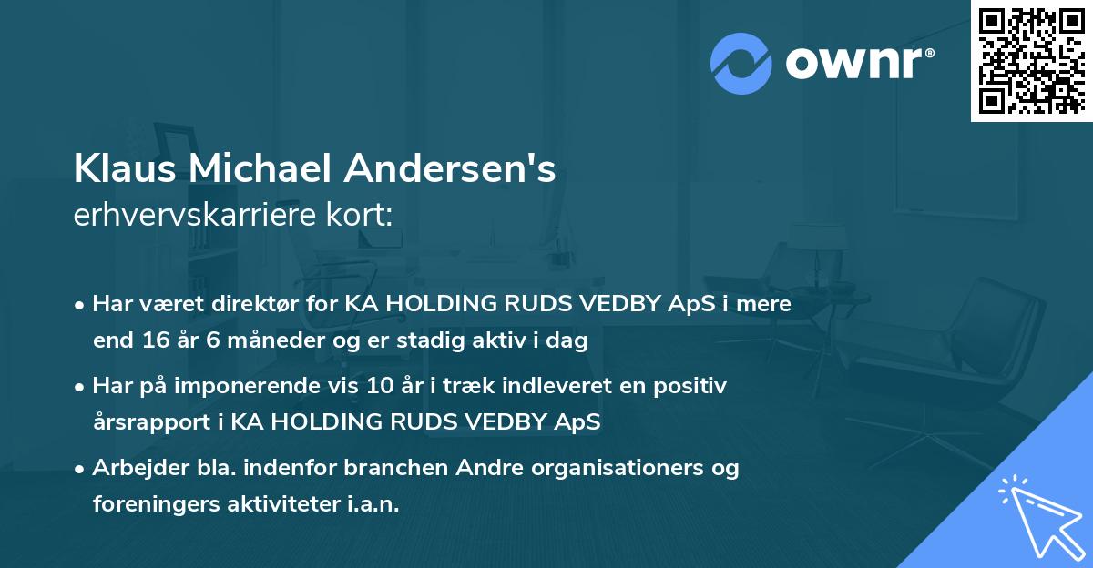 Klaus Michael Andersen's erhvervskarriere kort