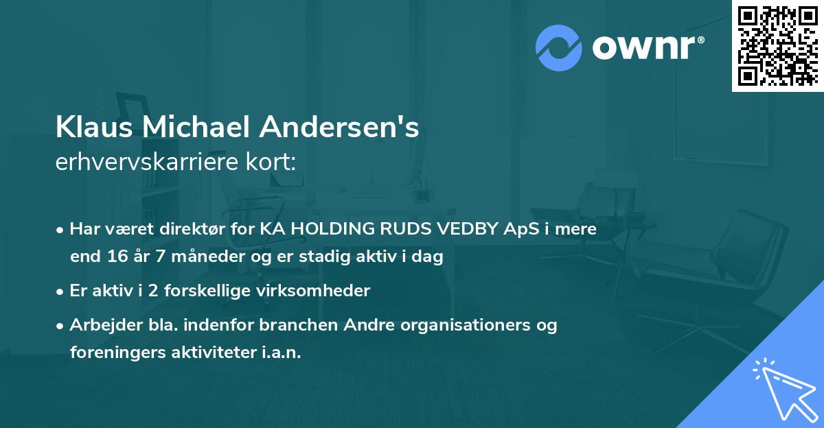 Klaus Michael Andersen's erhvervskarriere kort